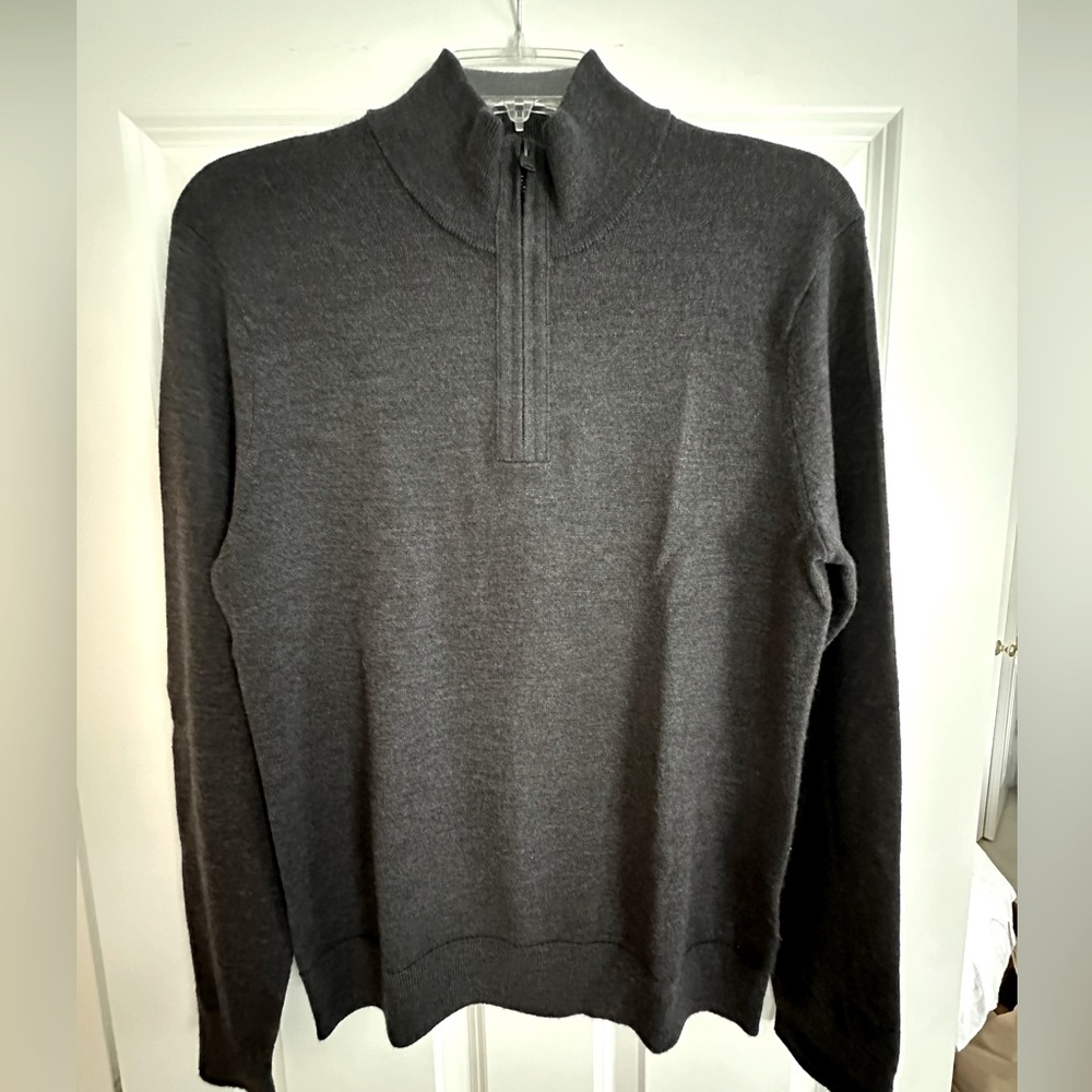 Banana Republic Men’s Charcoal Gray Wool Quarter Zip Size Small